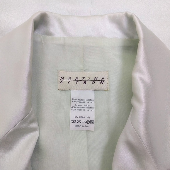 Martine Sitbon Ice Mint Satin Crop Tuxedo Blazer S - Picture 6 of 6